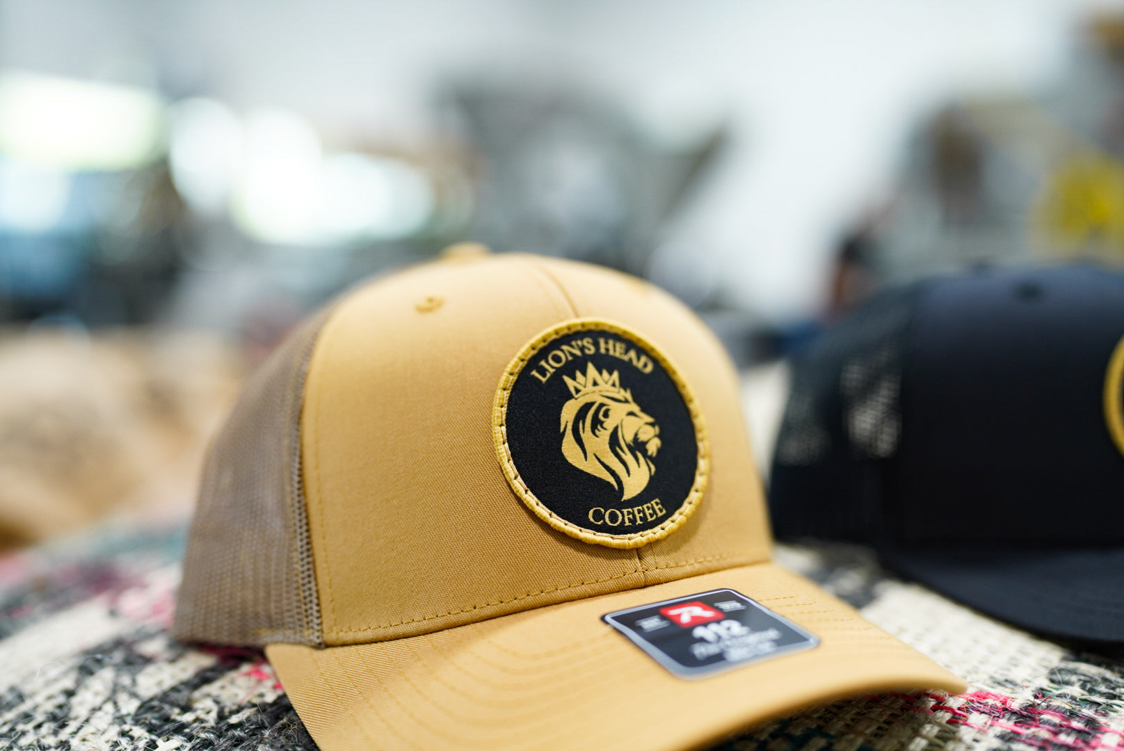 Lion's Head Logo - Curved 112 Hat - TAN