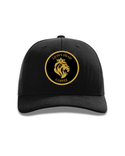 Lion's Head Logo - Curved 112 Hat - BLACK