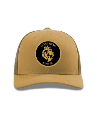 Lion's Head Logo - Curved 112 Hat - TAN
